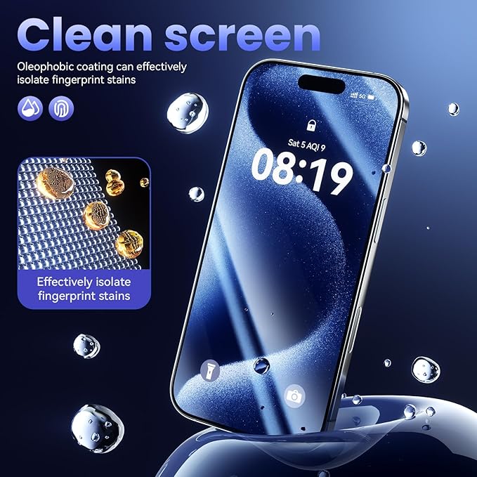 Fonowlo 3 Pack Screen Protector for iPhone 14 Pro [6.1 Inch] with Auto-Alignment Kit, Auto Dust,9H+ Military Grade Shatterproof, iPhone14 Pro Tempered Glass film,HD Clear,Case Friendly