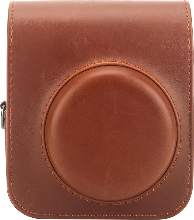 Frankmate Protective Case Compatible with Mini 12 Instant Film Camera with Accessory Pocket and Adjustable Strap (Brown)