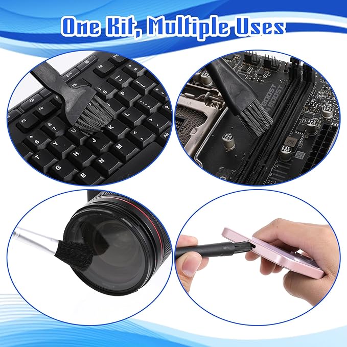9 Pcs Keyboard Cleaning Kit with Keycap Puller & Switch Puller, Mini Keyboard Cleaner Tool Kit PP Handle Nylon Anti Static Electronic Dust Cleaning Brush for Mechanical Keyboard