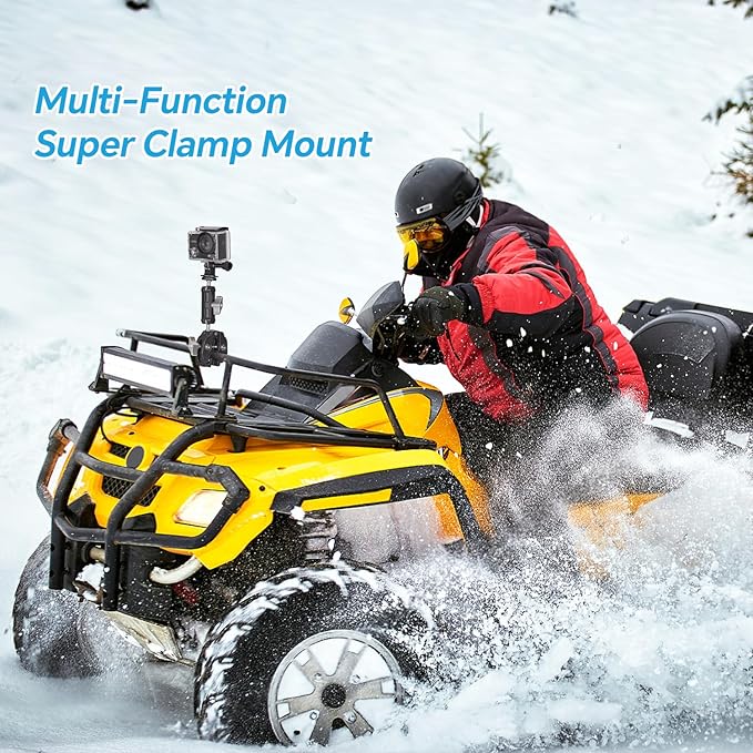 Super Clamp Camera Clamp Mount Monitor 360°Ballhead Magic Arm Double Ball Head Adapter with 1/4"-20 & 3/8"-16 Thread for Canon Nikon DSLR Camera/Gopro/LED Light Ronin-M/Ronin MX/FreeflyMOVI