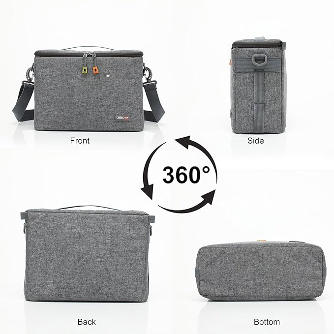 Large Camera Insert Bag, Shockproof&Water-resistant Lens Cube Case,Digital DSLR SLR Mirrorless Cameras Accessories Storage Pouch Compatible for Canon,Nikon,Sony,Panasonic（S）