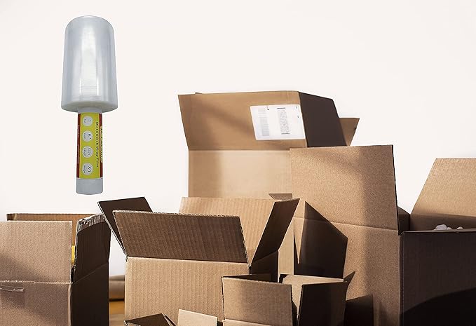 JA PACKING Stretch Wrap Clear Plastic Wrap Roll 6 inch X 1000Ft 80 Guage Industrial Mini Stretch Wrap Film with Handle for Moving,Shipping,Packing Fuiniture Adhering Shrink Film