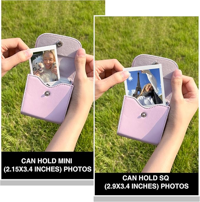WOGOZAN Square Album for Fujifilm Instax Square/SQ1/SQ40/SQ6/SQ10/SQ20/SP-3 Instant Camera 2.9x3.4 Inch Films for Instax Square Film, Photo Album for Polaroid Mini Pictures, SQ Photo Pouch Bag (Pink)