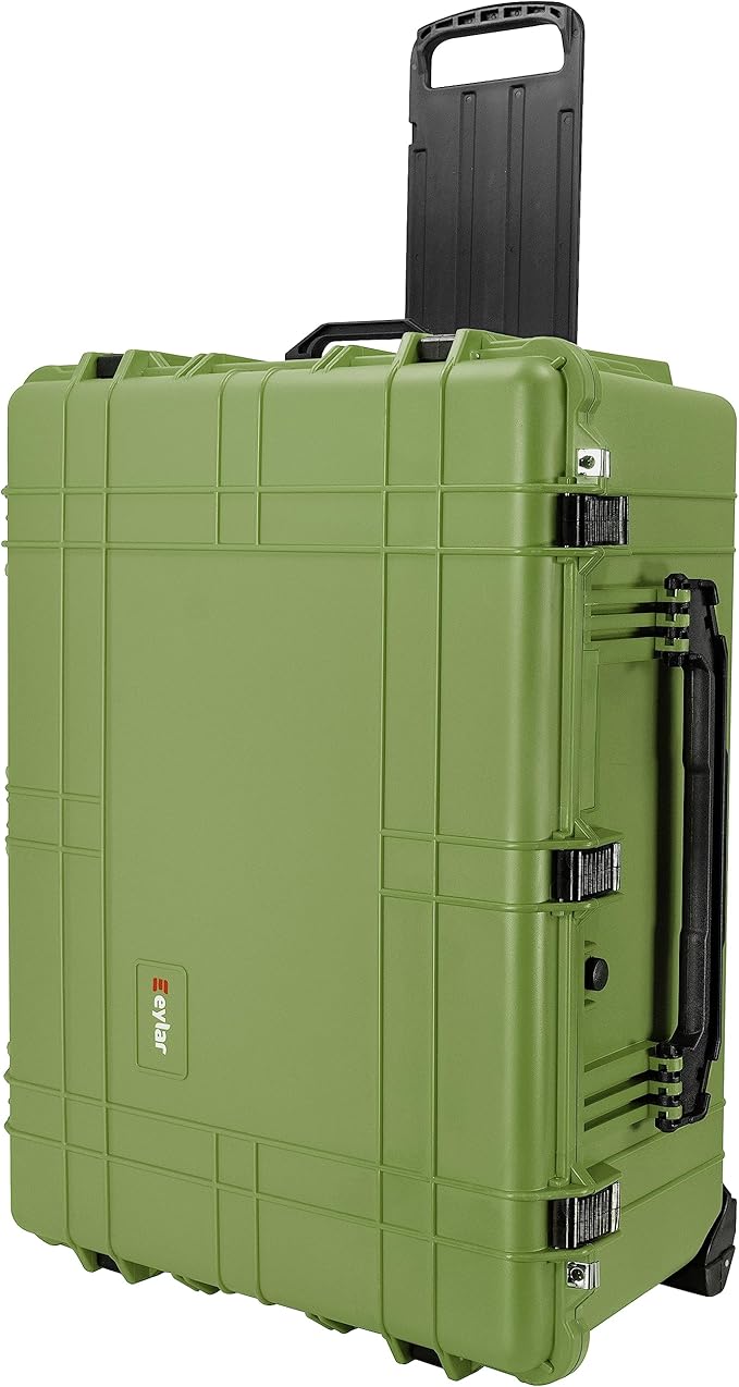 Eylar 31.5" X-Large Protective Roller Hard Case for Cameras, Drones, Tools, and AV Equipment with IP67 Waterproof, Shock Resistant, and Customizable Foam Inserts (OD Green)
