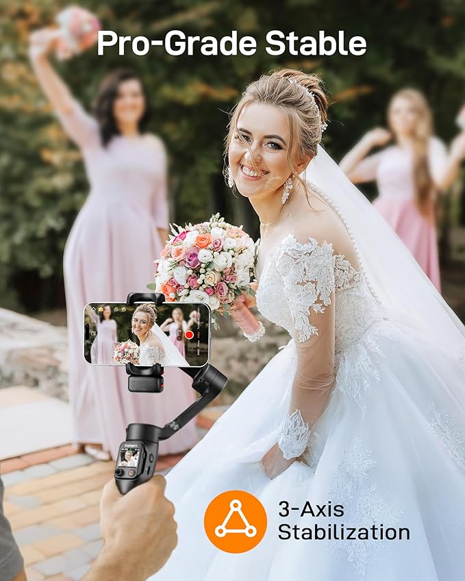 hohem iSteady V3 Ultra Gimbal Stabilizer for iPhone, Phone Gimbal with AI Auto Tracking, Detachable Touchscreen Remote, Built-in Extension Rod, Tripod, Fill Light, for Vlog, Travel, Pet, Fitness