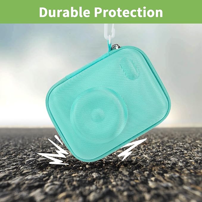 Instant Print Camera Case Compatible with Gofunly Camera, Digital Camera Bag for Esoxoffore/for LETSHAHA/for JPVERLY/for Hangrui, Storage for Printer Paper and 32GB SD Card- Green (Box Only)