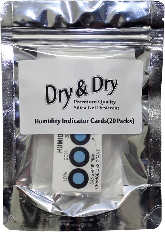 Premium Humidity Indicator Cards (12 Cards) - 10-60% 6 Spot(Reusable)