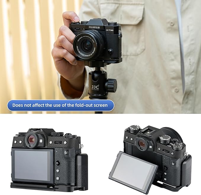Metal X-T30 III Hand Grip L Bracket for Fuji Fujifilm XT30III X-T30III XT30II X-T30 X-T20 X-T10 Anti-Slip Handgrip Holder,with Battery Memory Card Compartment Opening & Speaker Hole, Replaces MHG-XT10