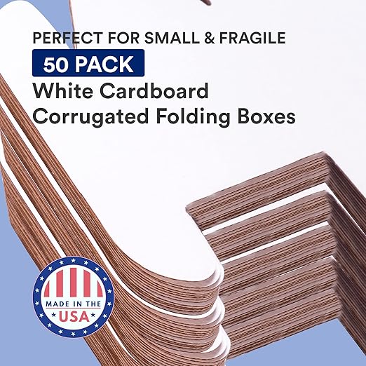 BOX USA Moving Boxes 8"L x 4"W x 4"H Small 50-Pack | Corrugated Cardboard Box for Packing, Moving and Storage 8x4x4 844