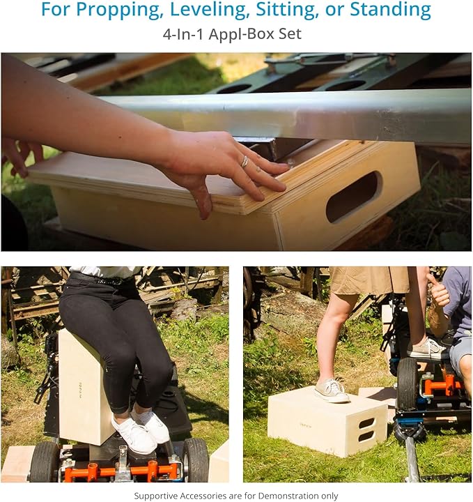 PROAIM Full Set of 4 Standard White APPL-Boxes for Studio, Film Set & Photography. Multi-Use Wooden Boxes. Use them for Propping, Levelling, Standing. Full, Half, Quarter & Pancake (AB-SET4-WH)