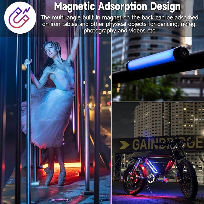 Weeylite K21 RGB LED Stick Light, Magnetic App Control LED Video Light Wand w CRI 95+ 2500mAh Rechargeable 2500-8500K Full Color Portable Handheld Photography Light for Portrait Video Recording TikTok