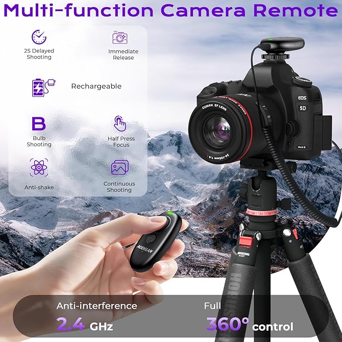 for Nikon Camera Rechargeable Remote Shutter Release - AODELAN Wireless & Wired Remote Control for Nikon Z8, Z9, Z7 II, Z5, D780, D6, Z6, Df, Z6 II, Z7, P950, Z fc, Z6 III; Replace MC-DC2 and MC-30