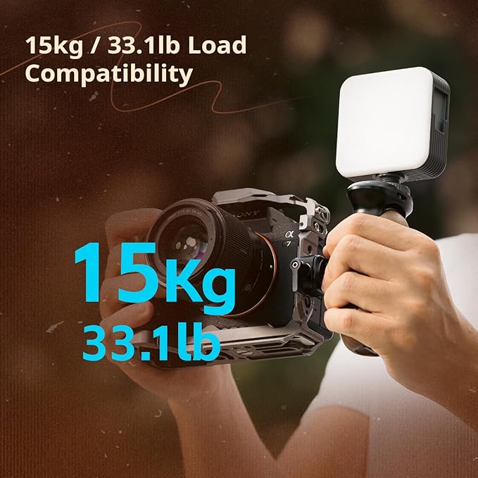 SmallRig Wooden Side Handle for Camera Cages with NATO Clamp, Left or Right Side Ergonomic Handgrip, 27mm / 1.06in Up/Down Vertical Adjustment, 15kg / 33.1lb Load Capacity