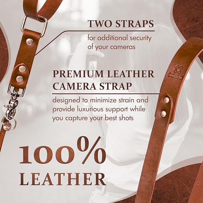 C Coiro Leather Camera Strap for One Camera Professional Single Leather Harness Shoulder Strap Quick Release