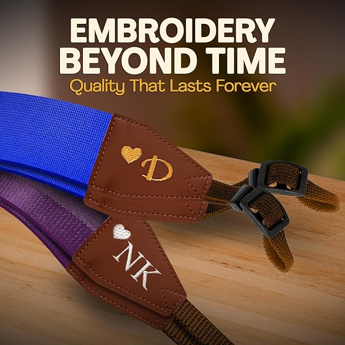 Art Tribute Camera Strap for All DSLR and Mirrorless Cameras. Add Your Name Or Initials Make It a Personalized Gift