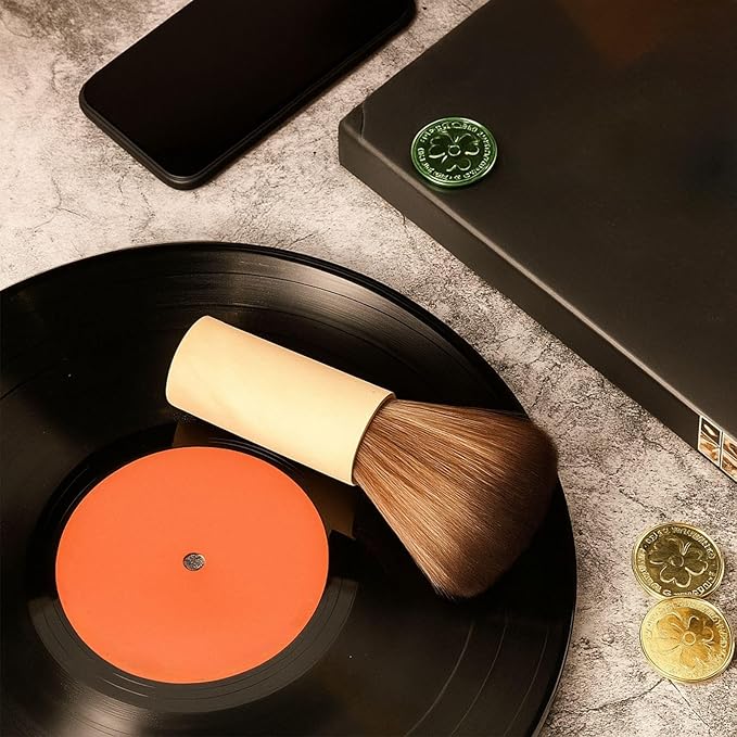 Patelai Vinyl Record Cleaner Brush Turntable Vinyl Record LP Cleaning Anti Static Dust Cleaning Brush for LP CD Albums Records