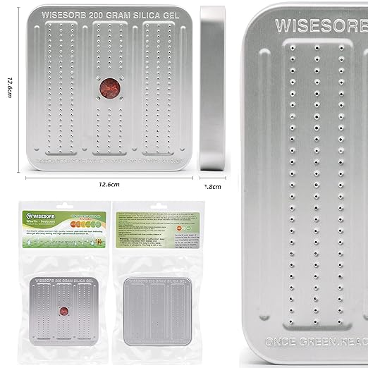 200 Gram 2 Pack Gun Safe Dehumidifier, Reusable Silica Gel Dehumidifier, Indicating Silica Gel Desiccant Canister (Orange to Green)