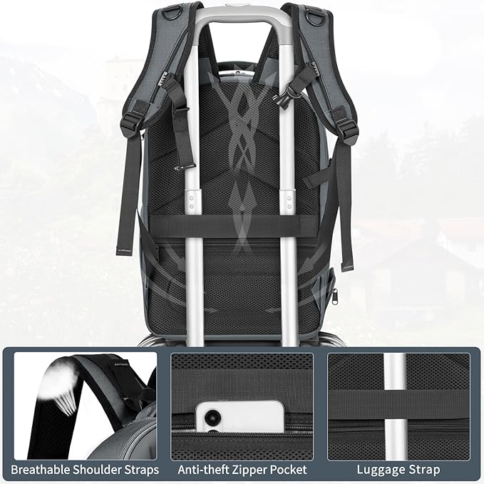 Camera Backpack, Hardshell DSLR Photography Camera Bag with Rain Cover, Waterproof Hard Shell Camera Case with Tripod Holder & 15.6" Laptop Compartment Compatible with Canon/Nikon/Sony/DJI Mavic Drone