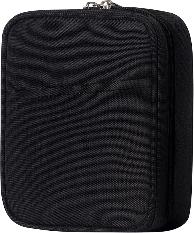 Electronics Organizer Bag, Small Tech Pouch Storage Case for Cord, Cable, Charger, Hard Disk, Power Bank, Laptop Mouse, Toiletries, Cosmetics, Personal Item and Travel Essentials Accessories Black