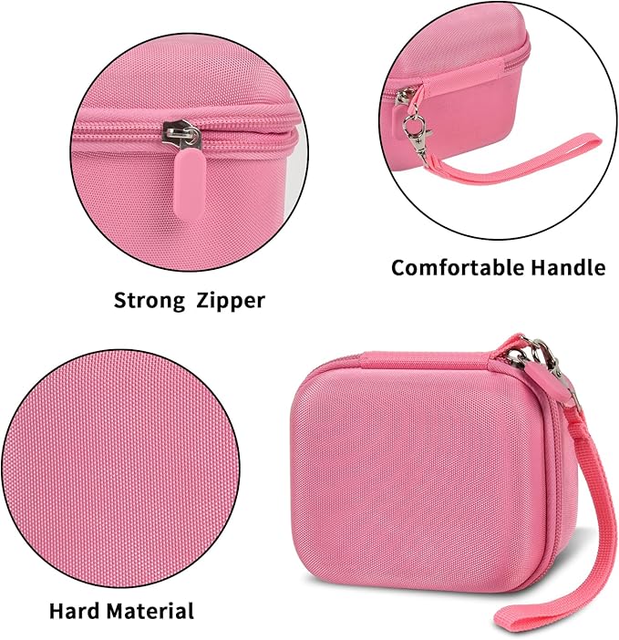 ANKHOH Case for Dylanto/for DUDUDRAGON/for Yehtta/for Gofunly/for LETSHAH Kids Camera Instant Print, 1080P Kid Cameras Storage Organizer Gifts Bag for Printing Paper and Toy Accessories,Pink-Only Box