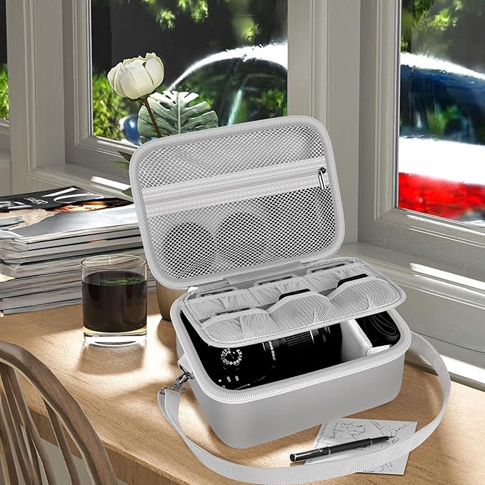 Digital Camera Case Compatible with Canon EOS Rebel T7/ 4000D/ T100 DSLR Cameras, Also for Sony Alpha a6400/ a6100/ a6700/ A6600/ a6300 Mirrorless, Holder for SD Card and More (Grey)