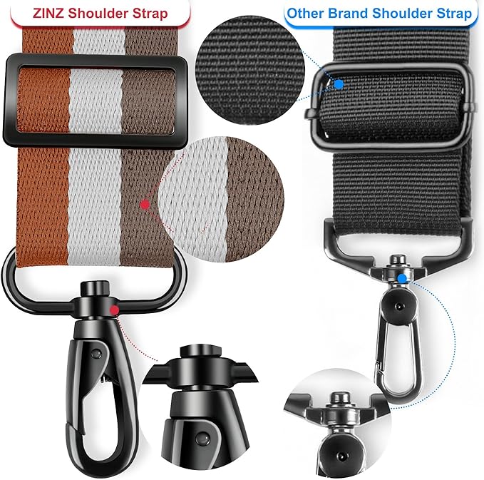 ZINZ 60" Universal Bag Strap with Ultra-Thick Fixed Breathable Pad Adjustable Heavy-Duty Shoulder Strap for Laptop Crossbody Luggage Gym Camera Bag and More -TW01B07