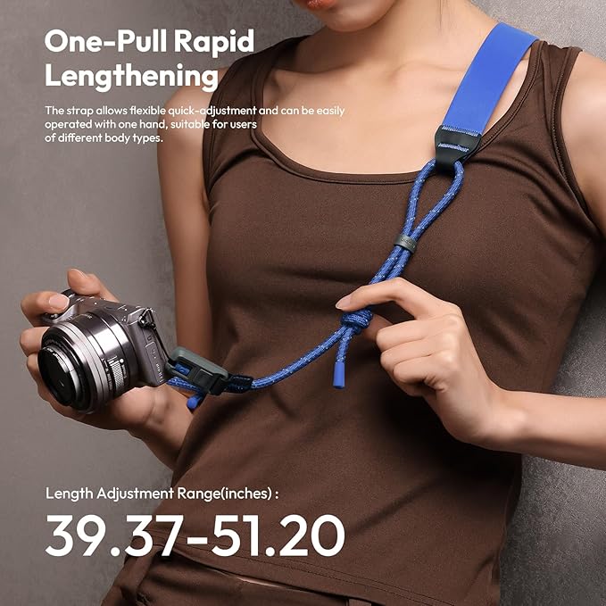 ULANZI CSS2 U-Snap Camera Strap, Quick Release Neck Shoulder Strap with 60kg Load Capacity, Adjustable Padded Anti-Slip Strap for DSLR Mirrorless Camera Binocular Camcorder (Astral Blue)