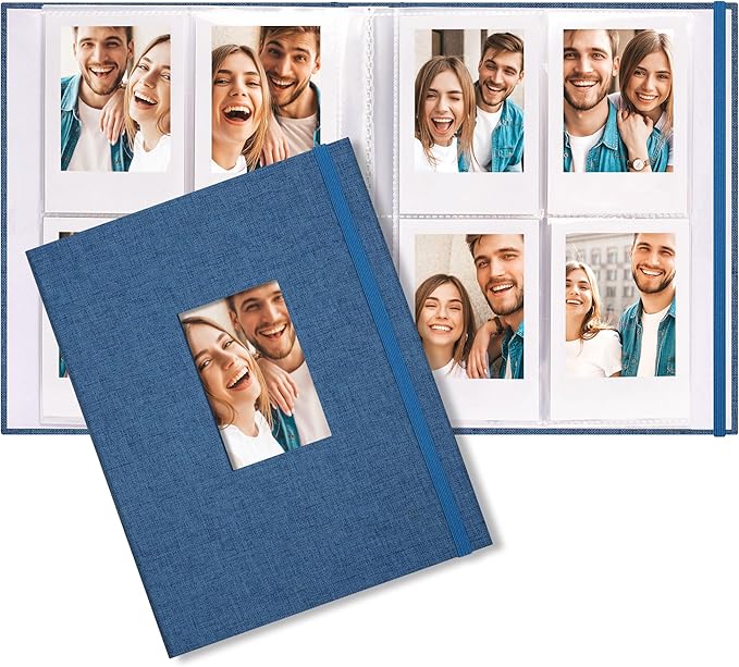 Vienrose Mini Polaroid Photo Album Book 208 Photos 2x3 Inch Pictures for Fujifilm Instax Mini 7s 8 9 11 25 26 40 50s 90 Evo Z2300 Instant Camera, Polaroid Snap Blue 1 Pack