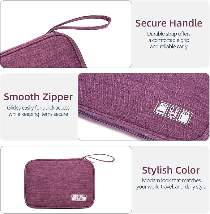 Electronics Organizer Travel Case,Travel Cable Organizer Pouch - Portable Storage Bag for Cord, Charger, Phone, Earphone, Electronic Accessories for Travel & Daily Use