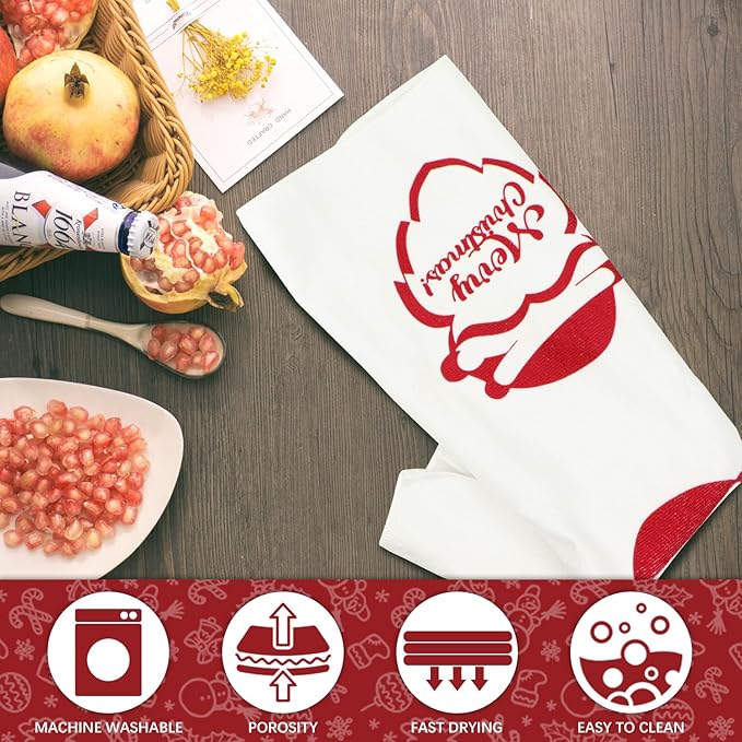 Nialnant Set of 4 Christmas Dish Towels for Kitchen and Bathroom, Housewarming Gifts Christmas Decoration for Kitchen-16 x 23.6 Inch