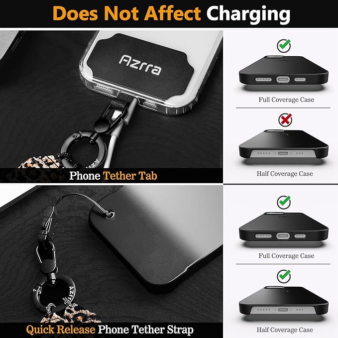 Azrra Adjustable Crossbody Phone Lanyard: Universal Crossbody Phone Strap Adjustable Cell Phone Lanyard for iPhone Samsung