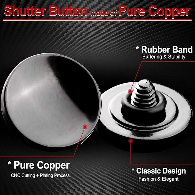 Soft Shutter Release Button (2 Pack/Black) High-end Concave Camera Shutter Button