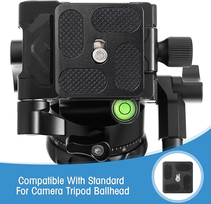 Frienda 2 Pieces Metal Quick Release Plate with 1/4''-20 Camera Screw Tripod Mount Plate Fits Standard for DSLR Camera Tripod Ball Head (Black,Pu40)