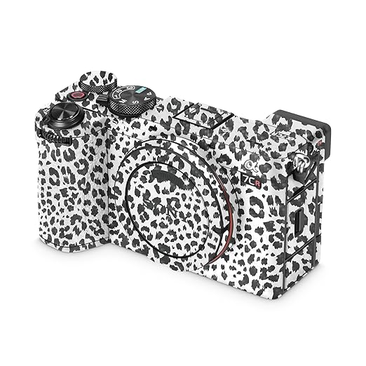 Carbon Fiber Camera Skin Compatible with Sony Alpha 7CR Camera (2023) - Snow Leopard Print - Premium 3M Vinyl Protective Wrap Decal Cover - Easy to Apply | Crafted in The USA by MightySkins