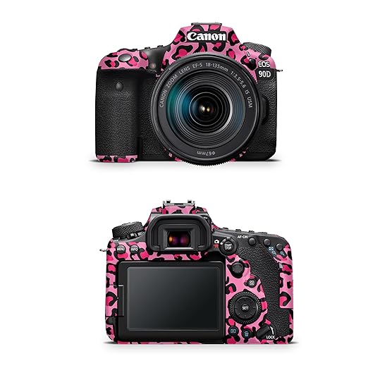 Camera Skin Compatible with Canon EOS 90D Camera (2019) - Pink Leopard - Premium 3M Vinyl Protective Wrap Decal Cover - Easy to Apply | Crafted in The USA by MightySkins
