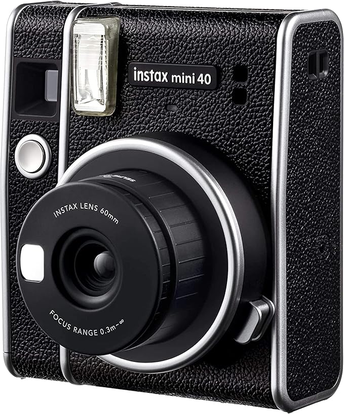 Fujifilm Instax Mini 40 Instant Film Camera with Built-in Selfie Lens, Auto Exposure, Auto Shutter Speed, Easy to Use, Stylish and Classic Design Polaroid Cameras for Pro or Beginners (Renewed)