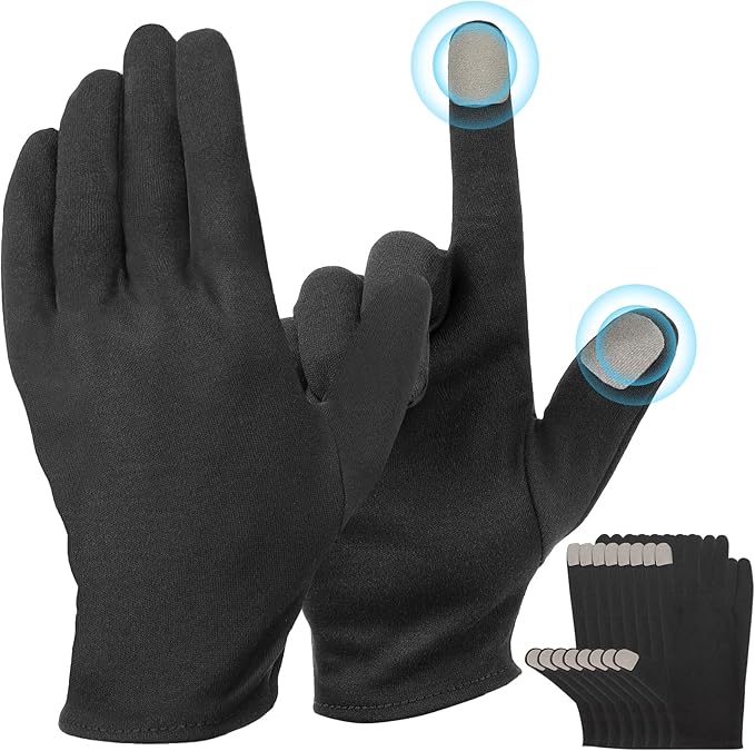 35mm Film Holder 135-7, Pack of 30 Acid Free Film Negative Sleeves, 35mm Negative Sleeves for Film Negative Storage & Black Cotton Gloves for Coin Handling, Jewelry, Photography