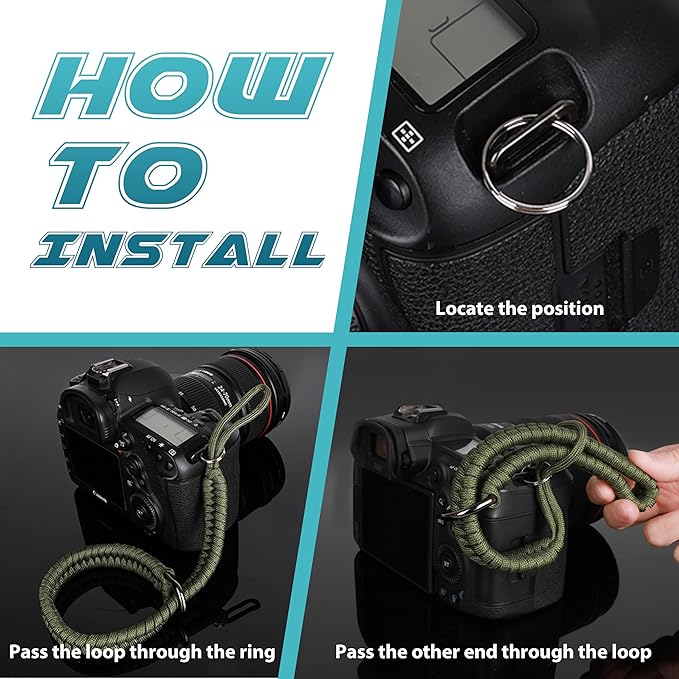 SUNYA Camera Wrist Strap for Photographers - Paracord Rope Hand Strap Compatible for DSLR or Mirrorless Camera