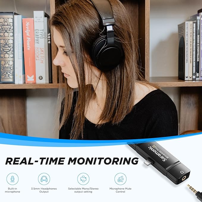 Saramonic Blink500 Prox-Q4 Wireless Lavalier Microphone for iPhone iPad - mini Plug Play Cordless Lapel Mic for Vlog Podcast Facebook Live Stream Filming Video Recording (TX+TX+RX)