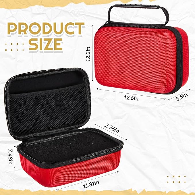 Relaxweex EVA Hard Case with Customizable Foam 12.6 x 8.27 x 3.5 Inch Protective EVA Carrying Case Shockproof Outdoor for Camera, Digital Products, Electronic Instruments with Knife, Red
