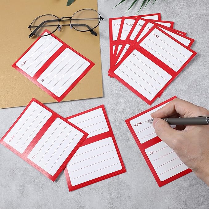 60Pcs to from Return Address Mailing Labels, Blank Mail Shipping Label, Postage Guaranteed Stickers, for Packages, Boxes, Gifts for Mailing and Shipping Needs,Red Blue(3.5 x 4.5in)