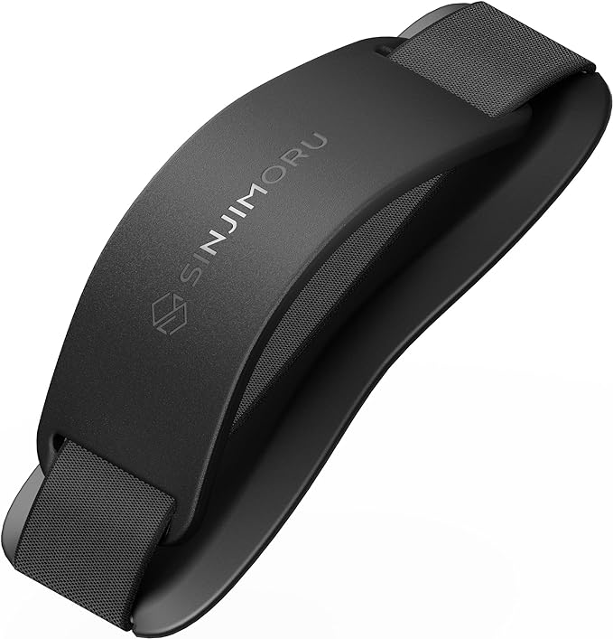 Sinjimoru Phone Grip with Silicone Band – Comfortable One-Hand Holder & Kickstand for Smartphones, Tablets, and eReaders for iPhone, Android, and Kindle Sinji Grip Silicone Black
