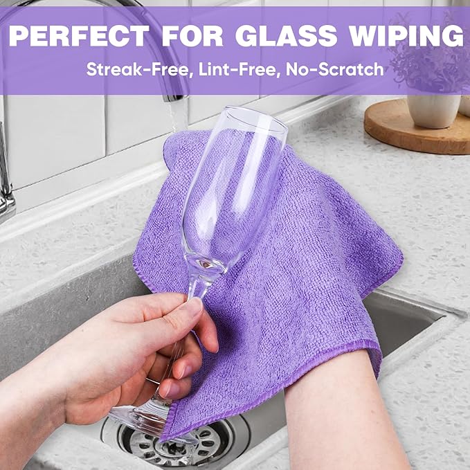 10 Colors Microfiber Cleaning Cloths, 50 Pack Assorted Cleaning Rags, Highly Absorbent Microfiber Towels for Car, Kitchen, Bathroom and Household Cleaning, 11.8"X11.8"
