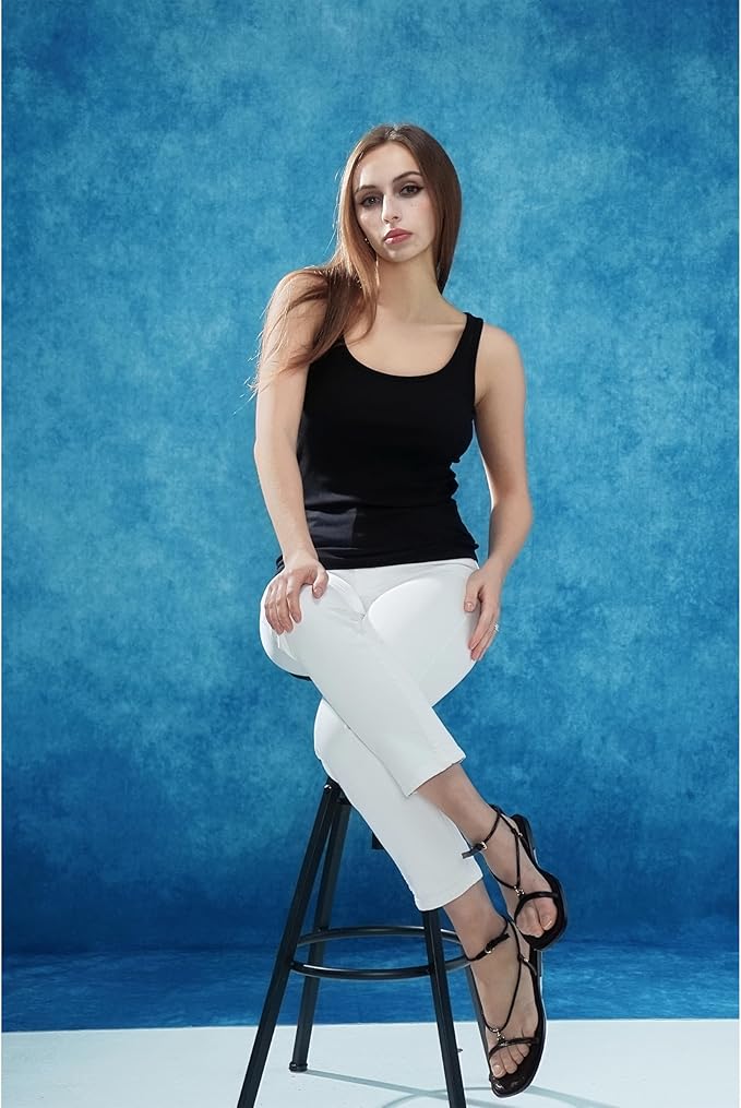 UrcTepics 8×10 Abstract Blue Headshot Backdrop, Professional Portrait Backdrops for Studio, Yearbook Graduation Photography Backdrops, Polyster Photo Backdrop Includes a 10cm Wide Rod Porket.