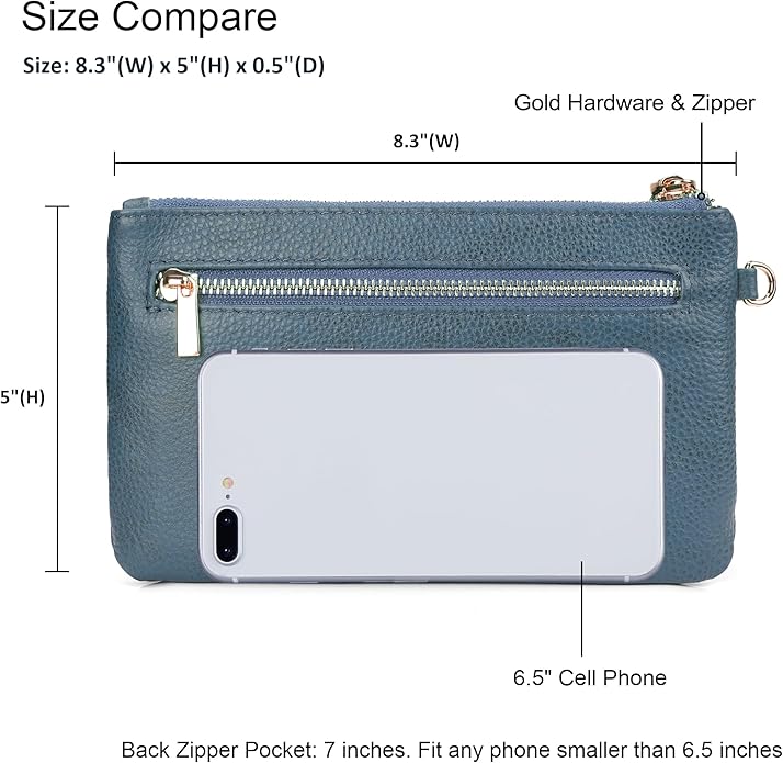 befen Genuine Leather Wristlet Clutch RFID Blocking Bag Cell Phone Wallet Purse Wristlet Wallet Purses and Handbags for Women