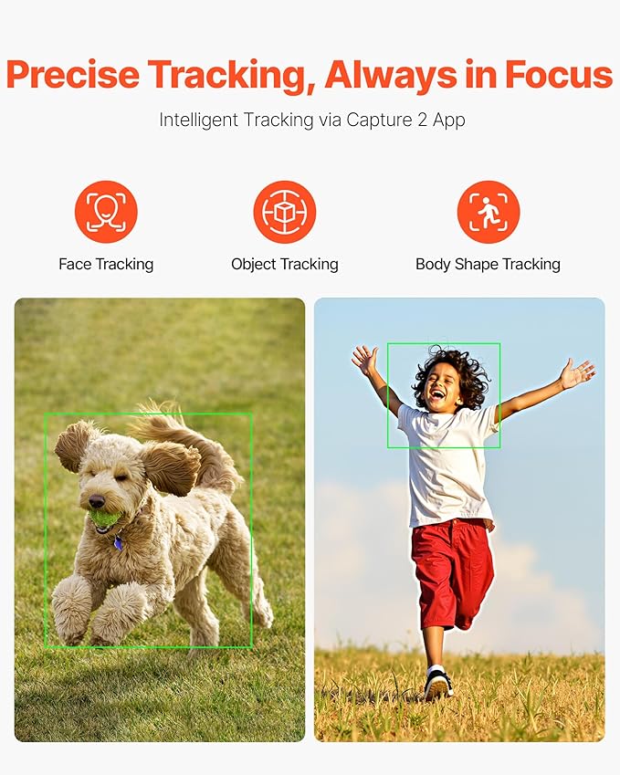 VEVOR Gimbal Stabilizer for Smartphone, 3-Axis Stabilization, Phone Gimbal for Android & iPhone with Face/Object Tracking, Tripod, Portable & Foldable Handheld Phone Stabilizer for Video Recording