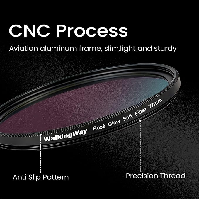 Walking Way Rose Glow Soft Filter 82MM - Coated Nostalgia Camera Lens Filter for Portraits & Golden Hour, Creates Subtle Pink Hues & Dreamy Soft Focus