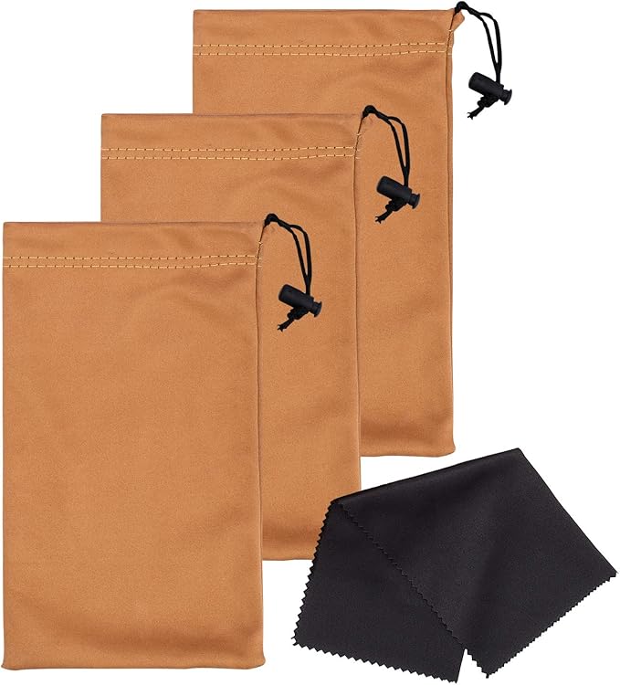 Mamlyn Premium Quality Microfiber Sunglasses Pouch With Spring Fastener