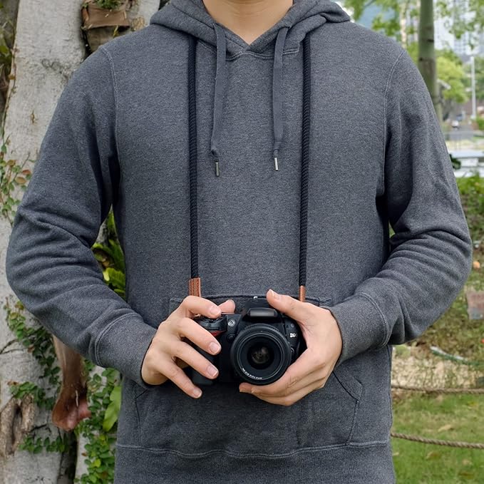 Camera Strap,Soft Rope Camera Neck Strap, Shoulder Strap for DSLR SLR Mirrorless Camera with Round Hole Interface 100cm