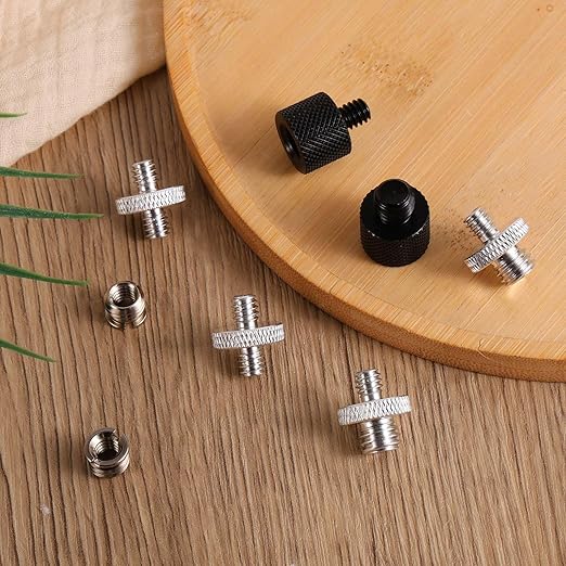 8pcs Tripod Screw Adapters, 1/4" to 3/8" Threaded Mount Converter Screw Tripod Accessories for Camera Light Stand Mic Stand and More